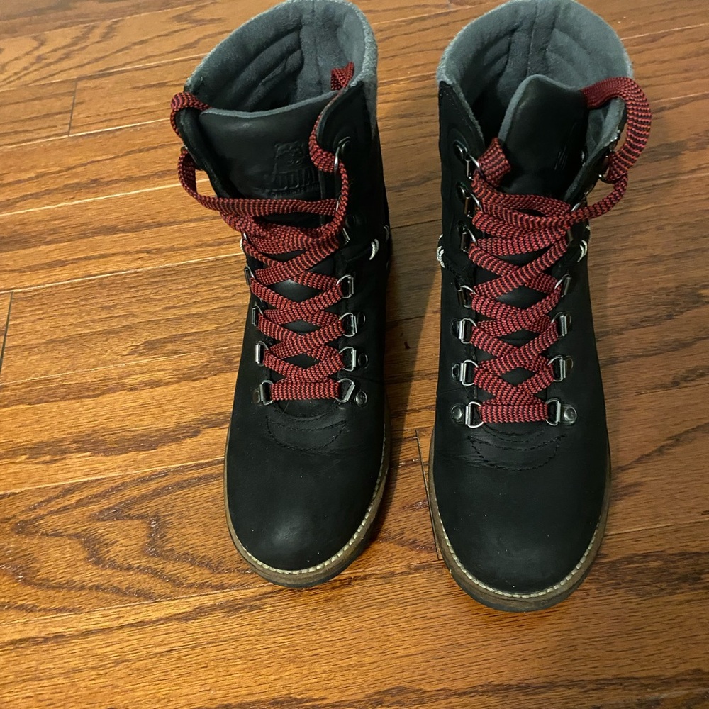 Black Boots with Red Laces
